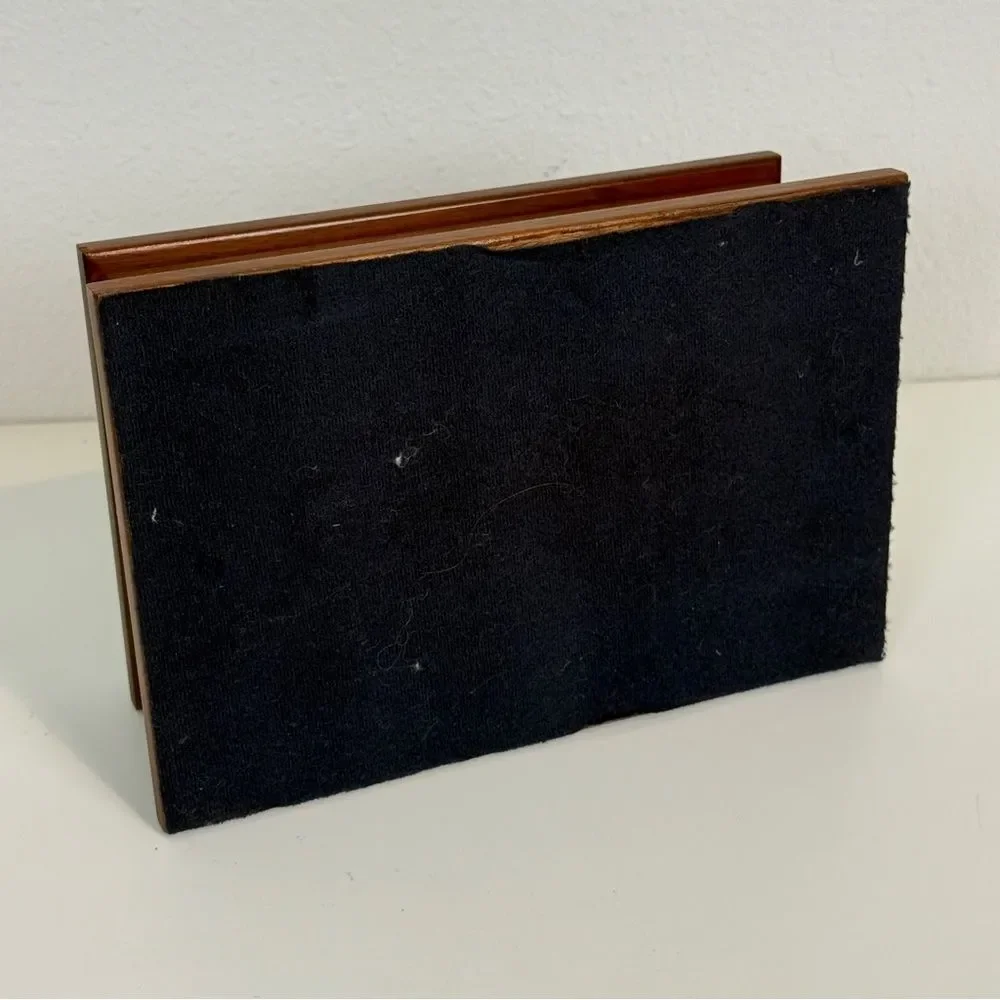 Walnut Rose Inlaid Wooden Trinket Box 9x6